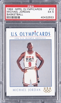 1992 Impel Olympicards #12 Michael Jordan Basketball - PSA EX 5